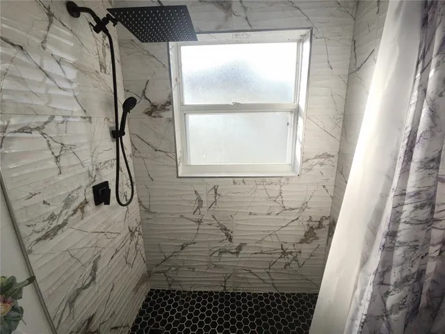 a bathroom with a shower