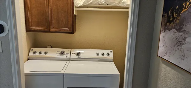 a close up view of washer and dryer