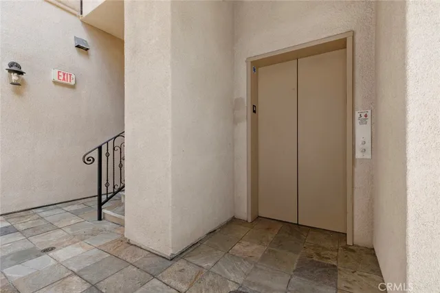 a front view of a multi story building