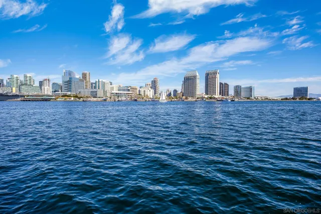 a view of a city with ocean view
