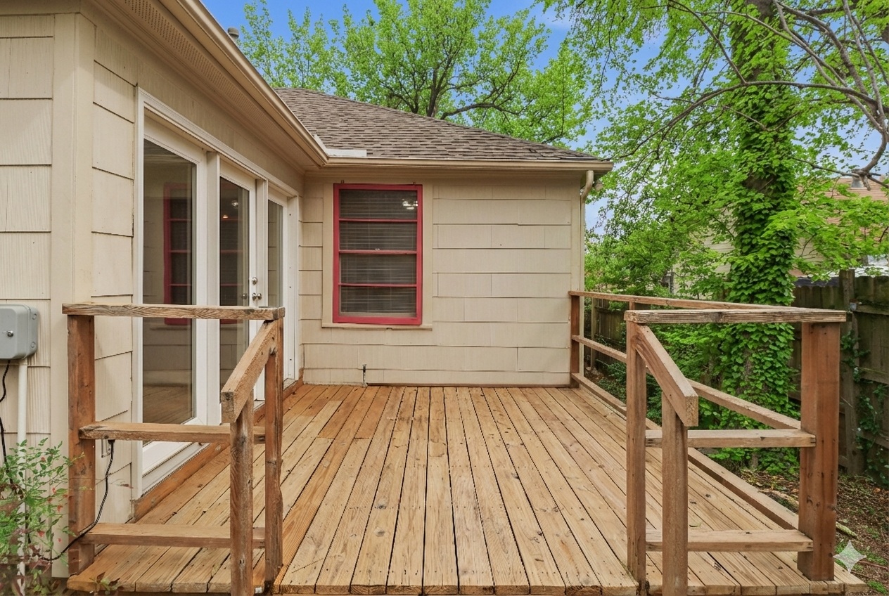 2007 Montclaire Street Austin, TX 78704 - Photo 26 of 27 a view of backyard with a deck and wooden floor