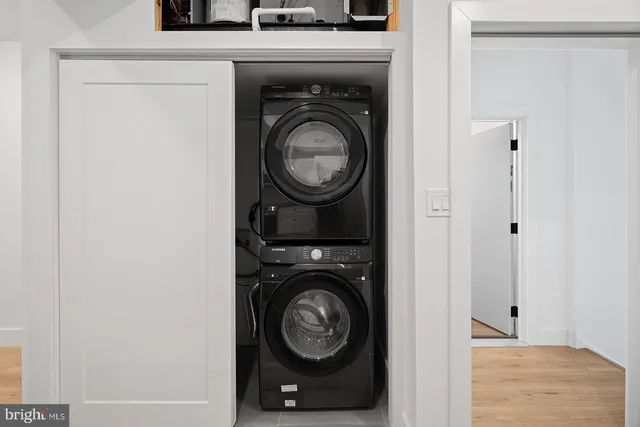a view of washer and dryer in a utility room