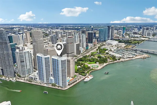 a view of a city with tall buildings