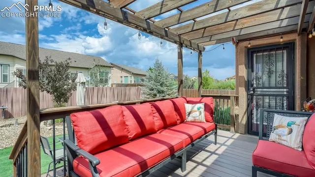 a outdoor space with sitting area