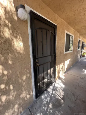 a view of a door of the house