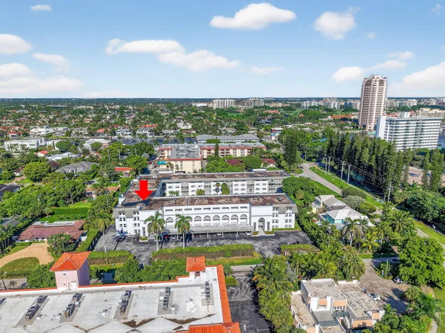 a city view with tall buildings