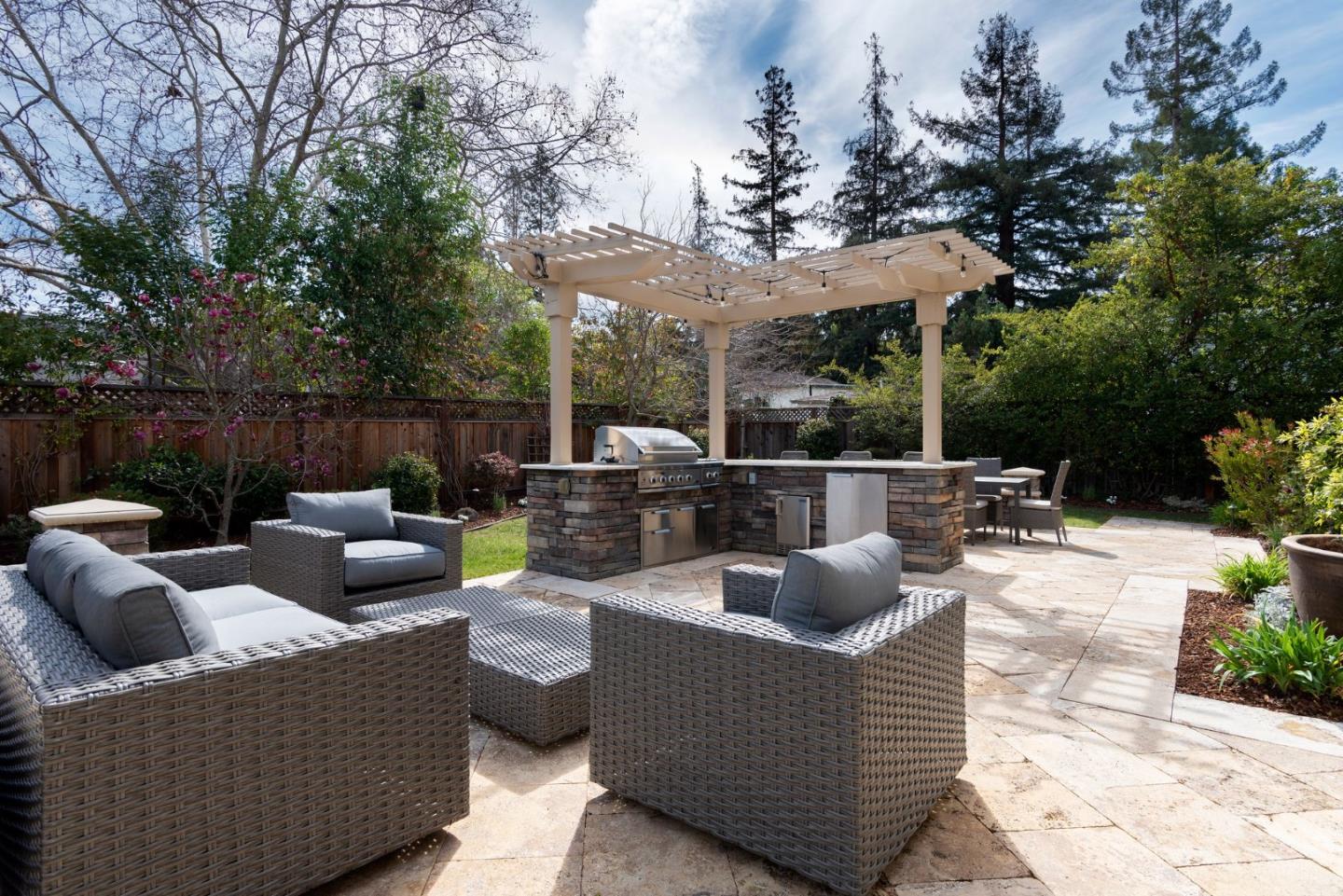 2181 Cedar Avenue Menlo Park, CA 94025 - Photo 13 of 16 a view of a patio with couches chairs and a potted plant