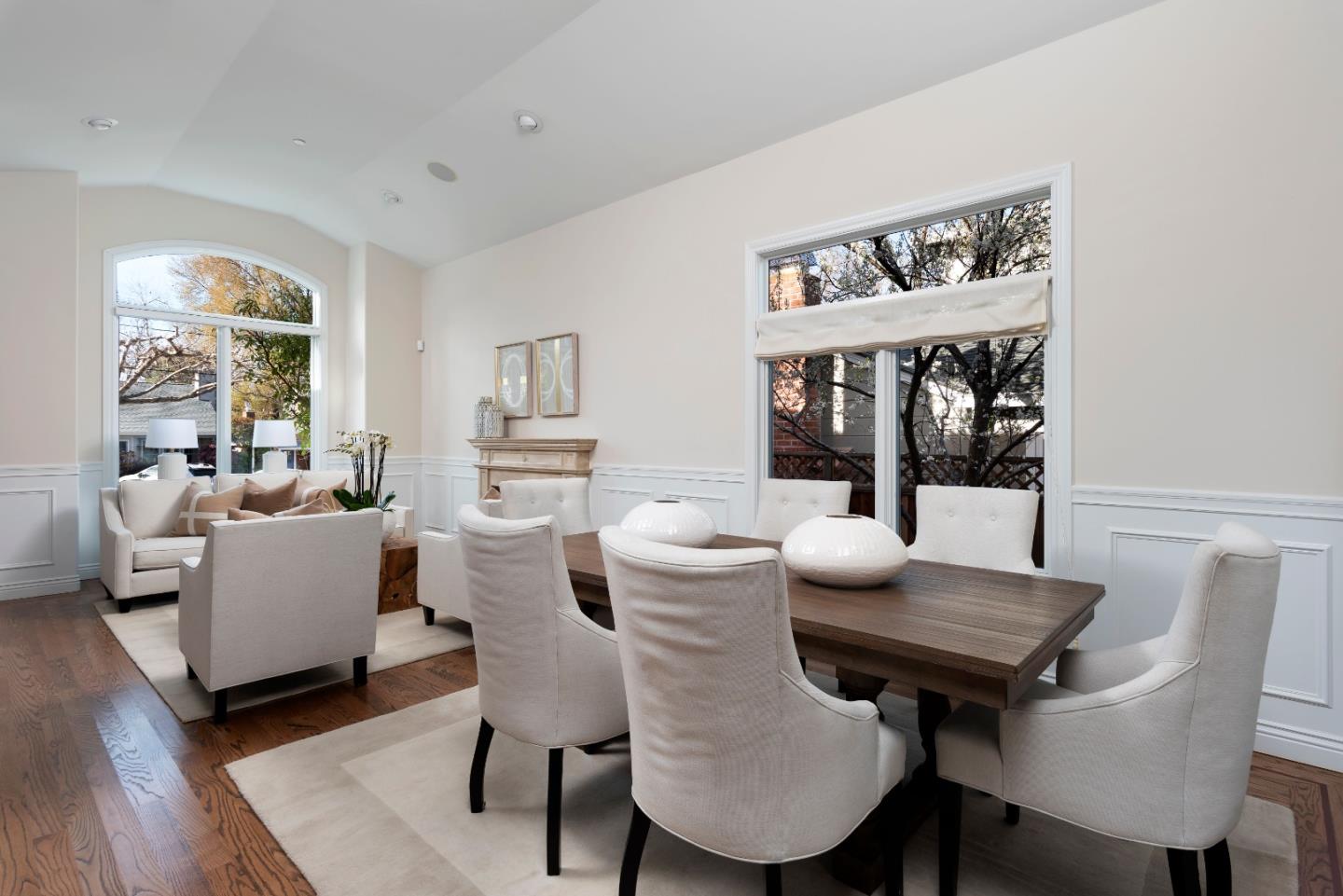 2181 Cedar Avenue Menlo Park, CA 94025 - Photo 5 of 16 a view of a dining room with furniture wooden floor and a potted plant