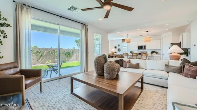 a view of a workspace and dining room