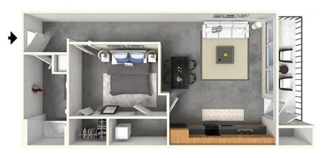 a room with furniture and a flat screen tv