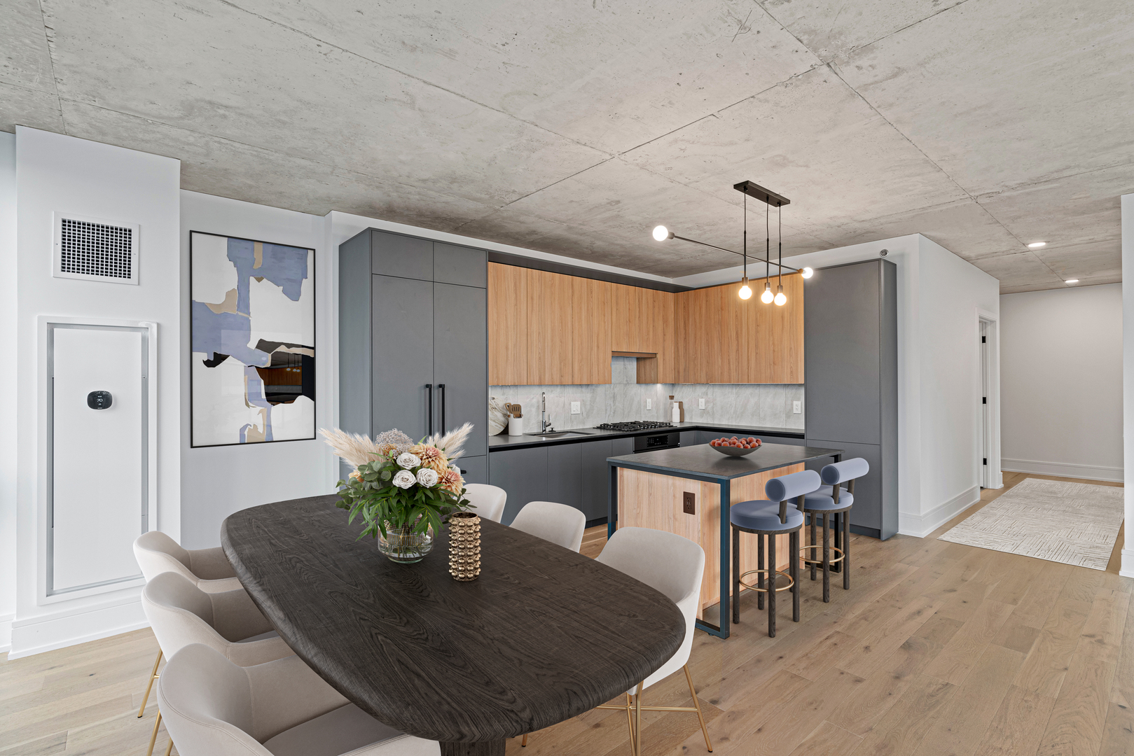 234 West Polk Street, Unit 2402 Chicago, IL 60607 - Photo 3 of 37 a view of a dining room with furniture