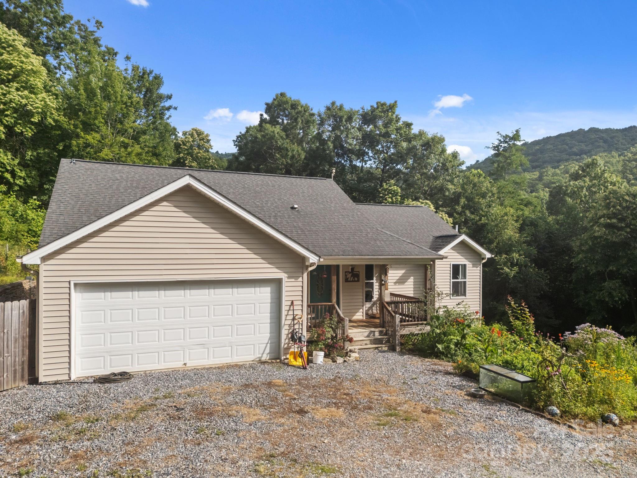55 Pine Bluff Road Hendersonville, NC 28792 - Photo 42 of 47 a view of a house with a yard and plants