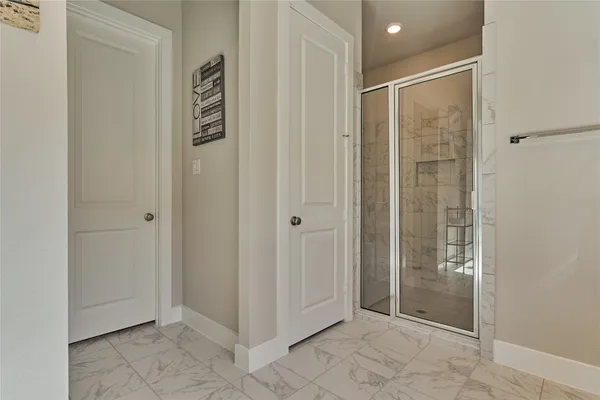 a bathroom with a shower