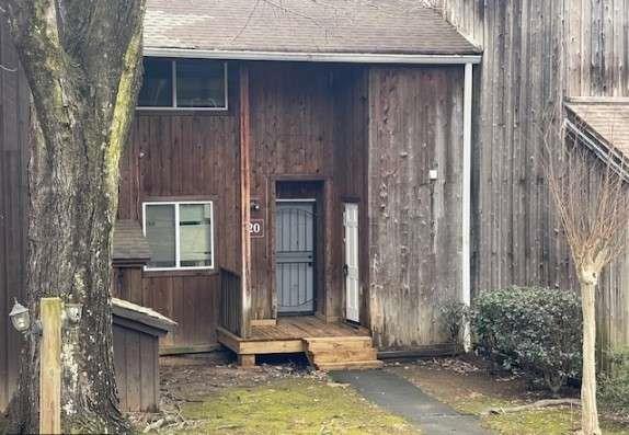 a view of front door of house