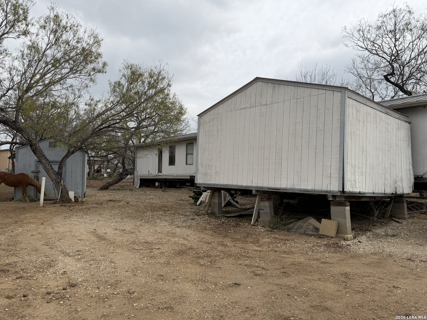 21115 Spanish Grant Road San Antonio, TX 78264 - Photo 12 of 23 a blue house covered with tall trees