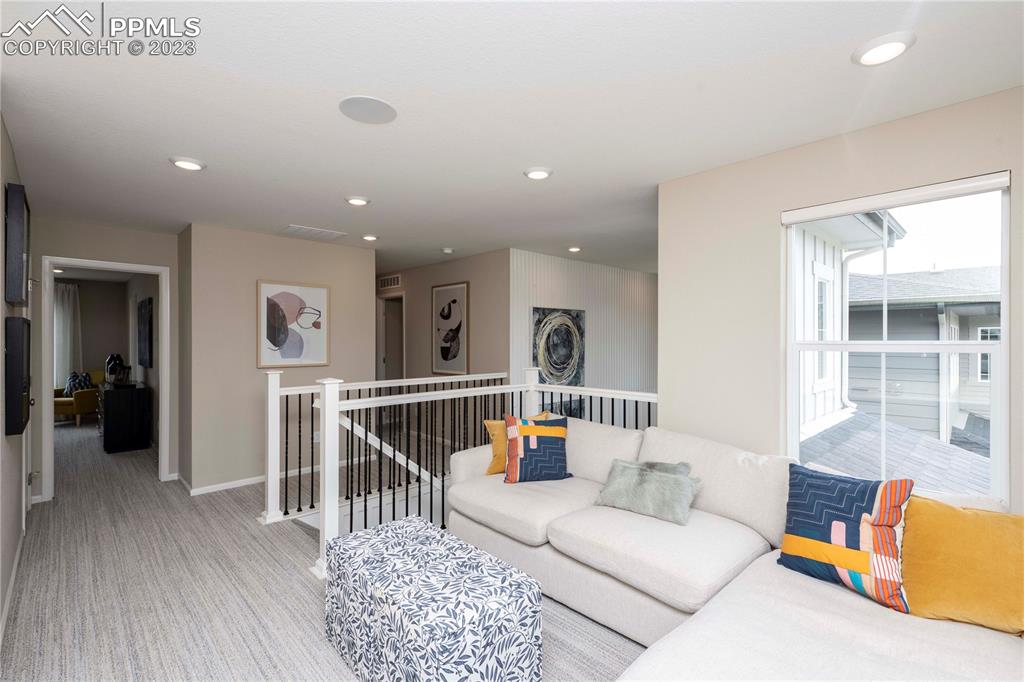 631 Felicity Loop Castle Rock, CO 80109 - Photo 19 of 33 a living room with furniture and wooden floor
