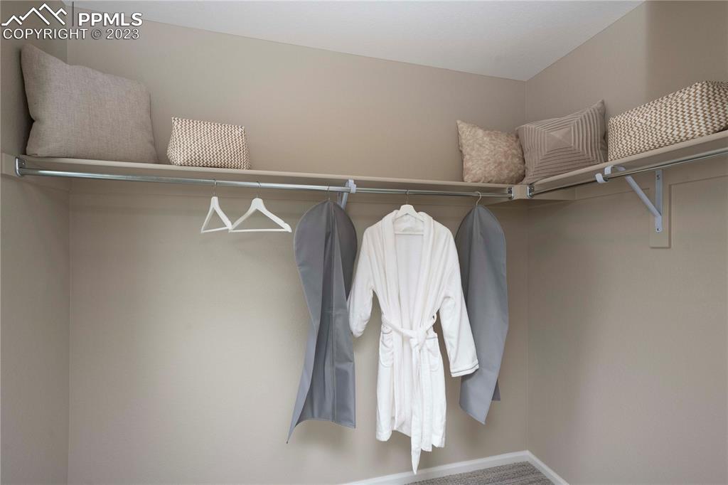 631 Felicity Loop Castle Rock, CO 80109 - Photo 22 of 33 a view of walk in closet with clothes and shoes