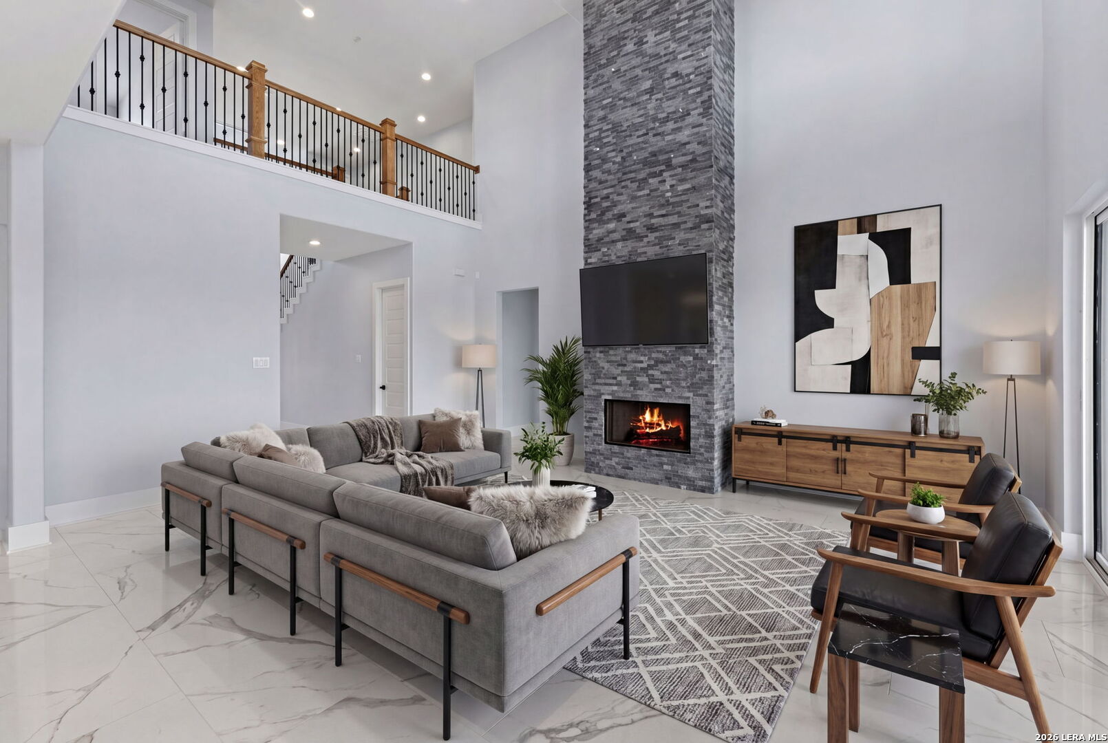 1054 Star Ridge Spring Branch, TX 78070 - Photo 8 of 31 a living room with furniture and a fireplace