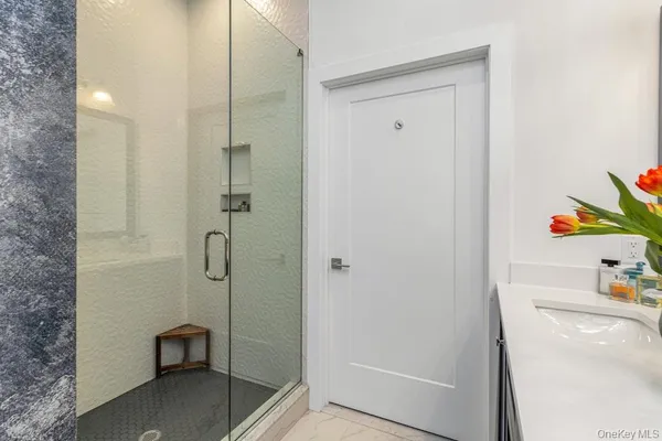 a bathroom with a shower