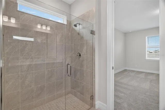a bathroom with a shower