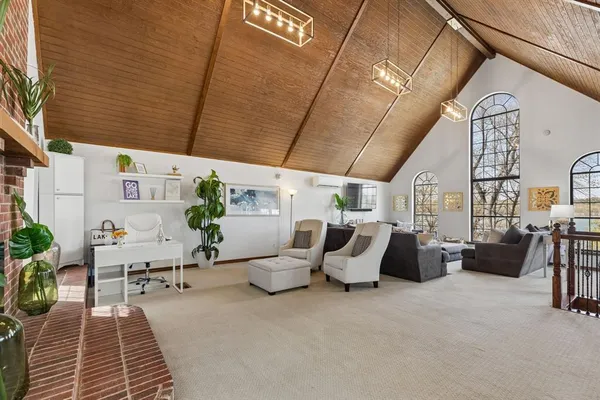 a living room with furniture