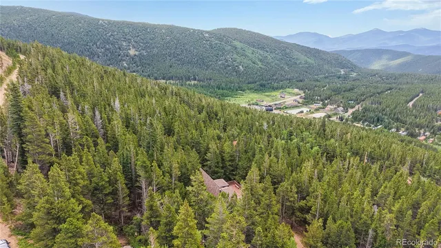 a backyard of a house with lots of trees