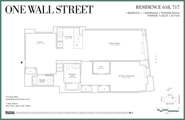$1,725,000 | 1 Wall Street, Unit 618 | Financial District