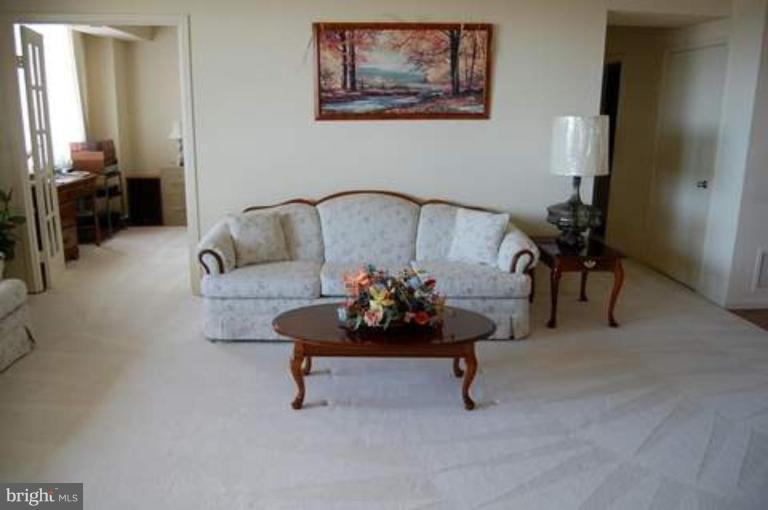 5501 Seminary Road, Unit 1907S Falls Church, VA 22041 - Photo 10 of 21 a living room with furniture and a chandelier