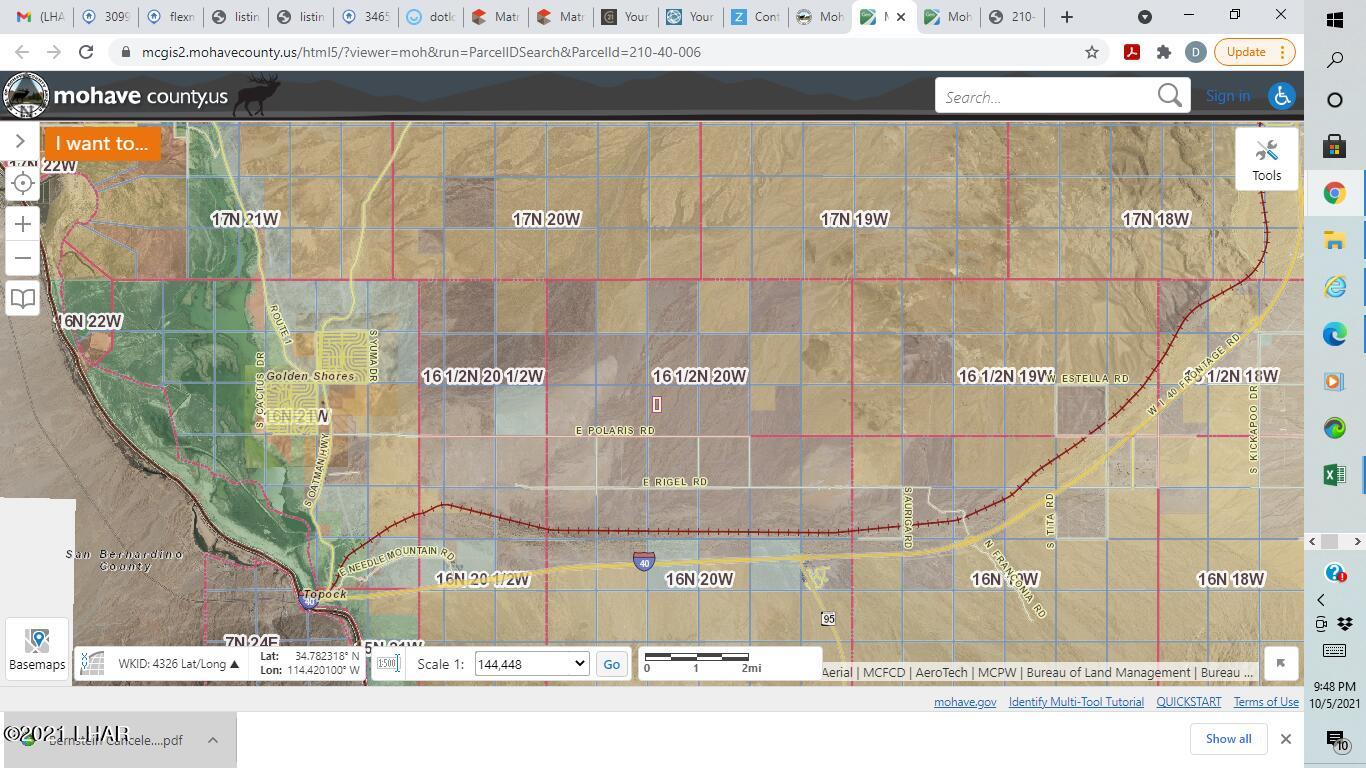 2 Off Of Polaris Road Golden Valley, AZ 86413 - Photo 10 of 10 20 Acre Property parcel located 1/2 mile north of Polaris Road is highlighted