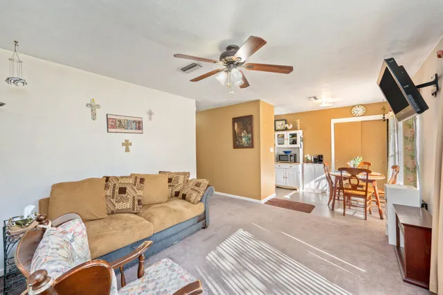 a living room with furniture