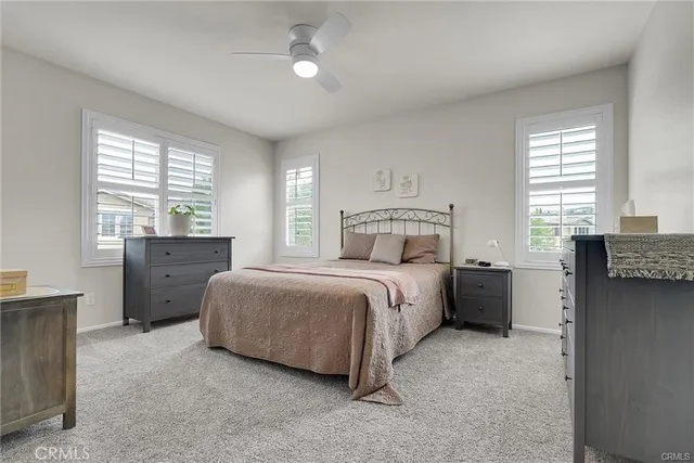 a bedroom with a bed and a closet