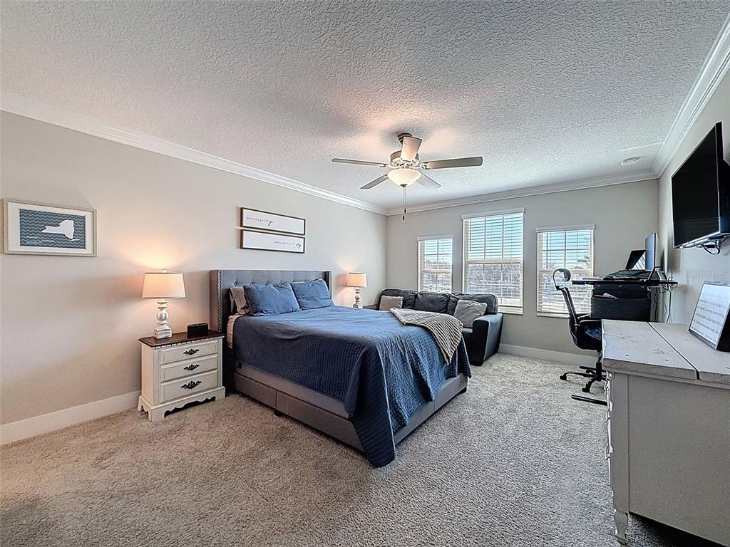 8124 Olympic Stone Circle Trinity, FL 34655 - Photo 36 of 75 a spacious bedroom with a bed and cabinets