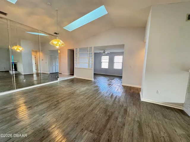 a view of a room with racks on the wall