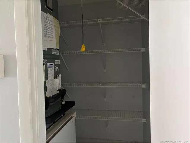 a close view of a closet