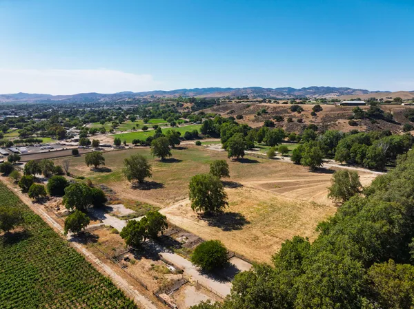 a view of a lush green hillside and houses