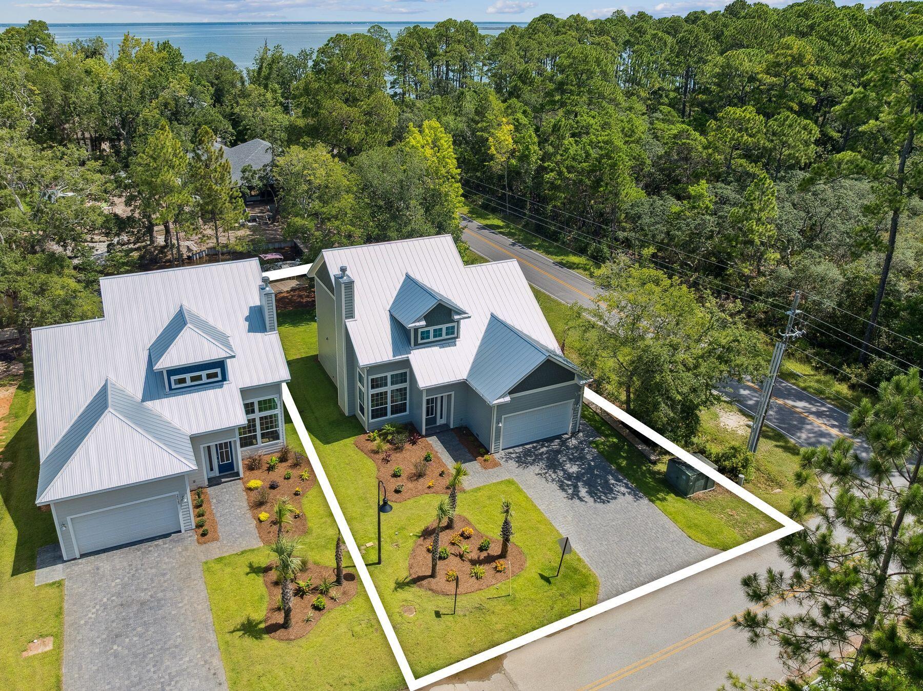 2035 West Hewett Road Santa Rosa Beach, FL 32459 - Photo 29 of 34 Ariel view lot outlined