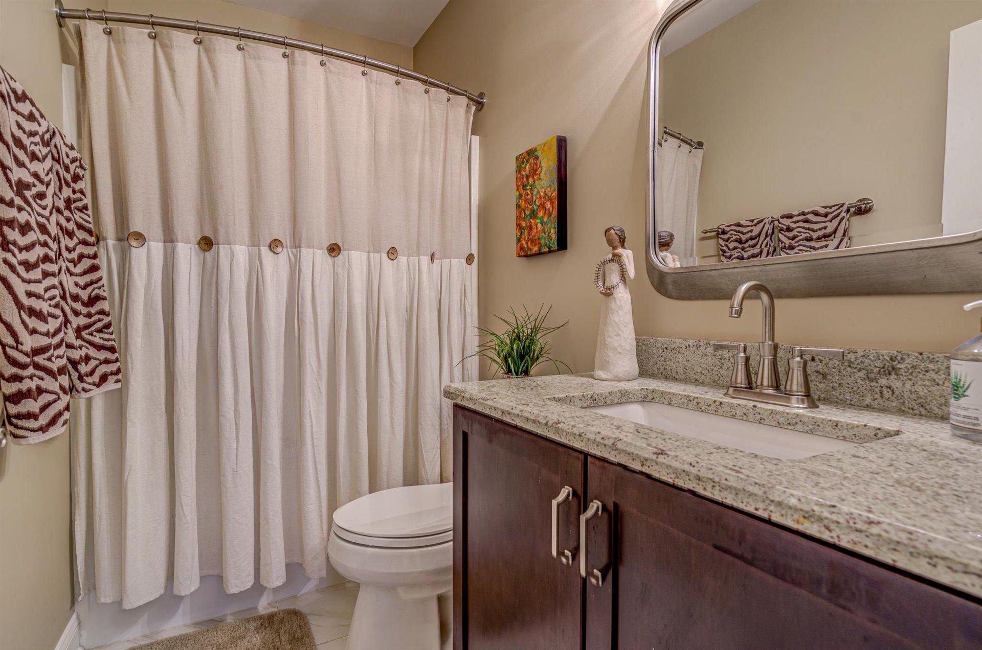 6989 Fairway Ridge Road Salem, VA 24153 - Photo 42 of 51 a bathroom with a granite countertop sink and a toilet