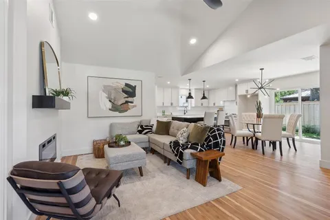 a living room with furniture