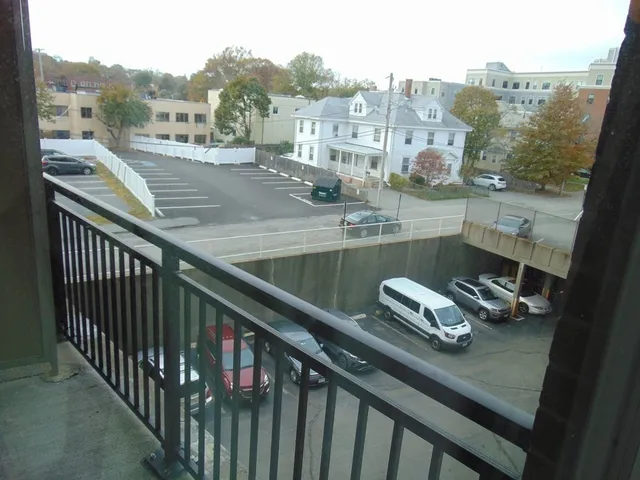 a view of a city from a balcony