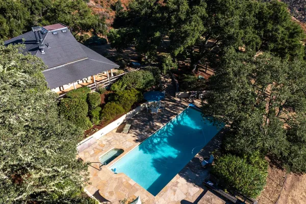 an aerial view of a house