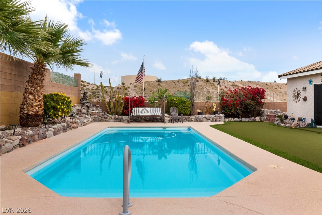 2516 Morrow Ridge Place Laughlin, NV 89029 - Photo 59 of 93 View of pool with patio surround and a fenced backyard