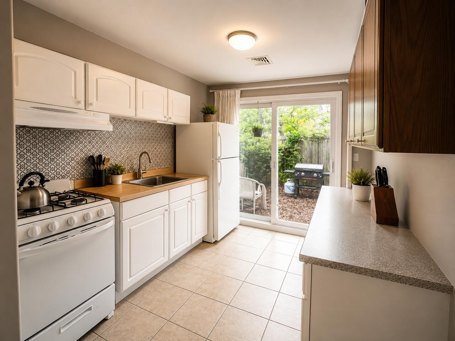 63 Security Street, Unit 1 Hyannis, MA 02601 - Photo 4 of 8 a kitchen with a white cabinets and white appliances