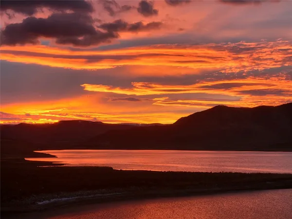 a view of lake with mountain view