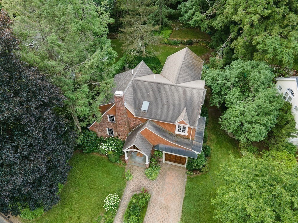 21 Cunningham Road Wellesley, MA 02481 - Photo 23 of 23 an aerial view of a house with outdoor space and trees all around