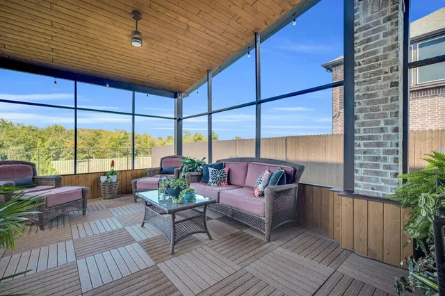 a outdoor living room with furniture
