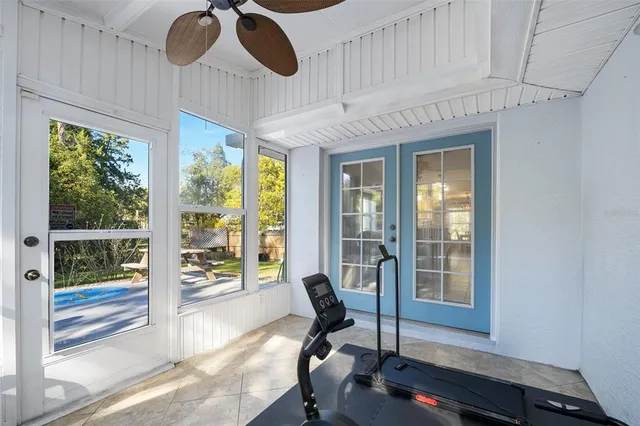 a backyard of a house with lots of green space