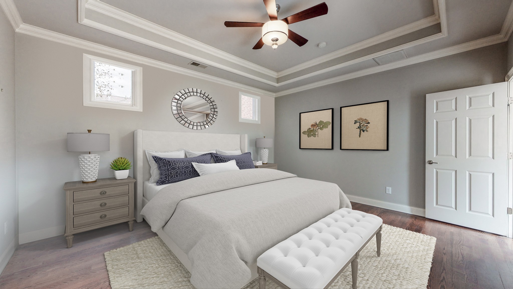 718 Pearre Springs Way Franklin, TN 37064 - Photo 22 of 46 a bedroom with a bed and a chandelier