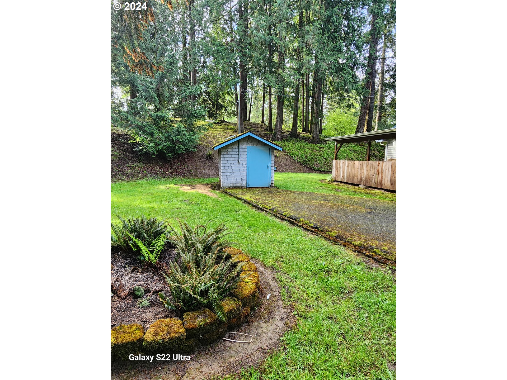 19216 South Neil Road Estacada, OR 97023 - Photo 30 of 33 a view of a backyard with plants and large trees