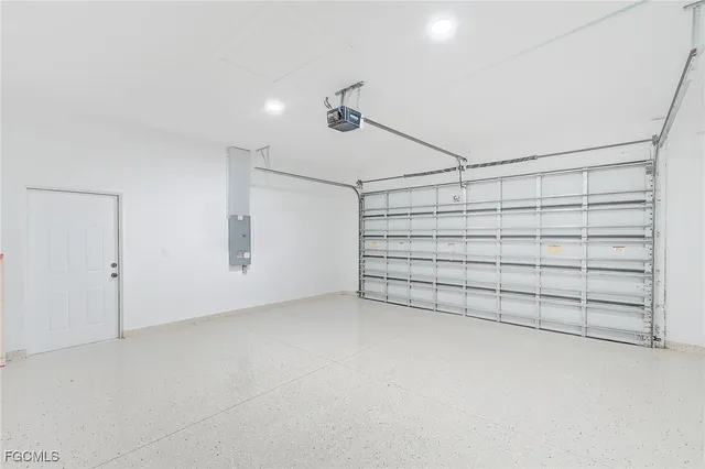 a view of a garage