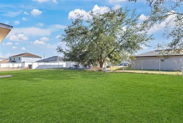 a view of a house with a backyard
